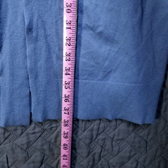 Worthington Women's Open Long Cardigan Sweater Size S Pockets Blue Striped New - Picture 5 of 11